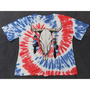 No Boundaries Cow Astrology‎ Tie Dye Multi Color T Shirt Size XL Women’s